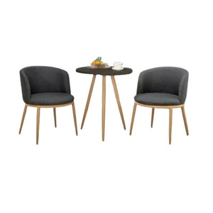 Marigold Coffee Table Set | Round Glass Top Table with 2 Velvet Upholstered Chairs