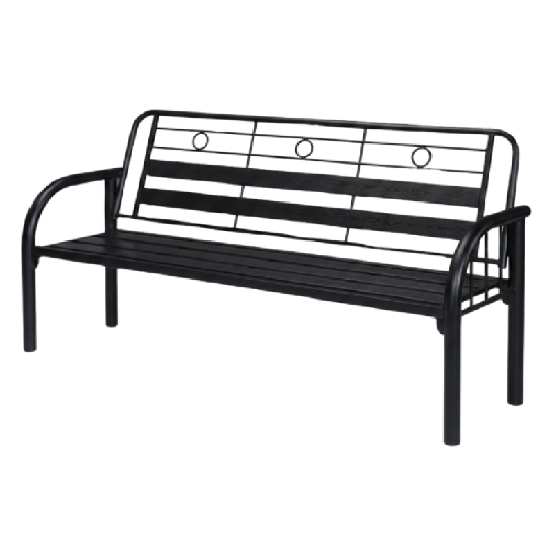Botein 4-Seater Steel Bench with Backrest & Armrests