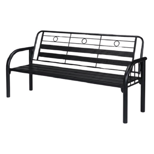 Botein 4-Seater Steel Bench with Backrest & Armrests