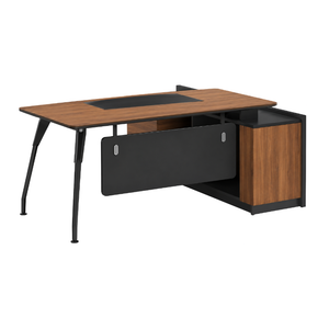 Kohen L-Type Executive Table with Metal Legs, 160cm, 180cm & 200cm