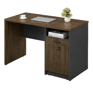 Ginger Office Table with Open Shelf, Drawer & Lock, 120cm