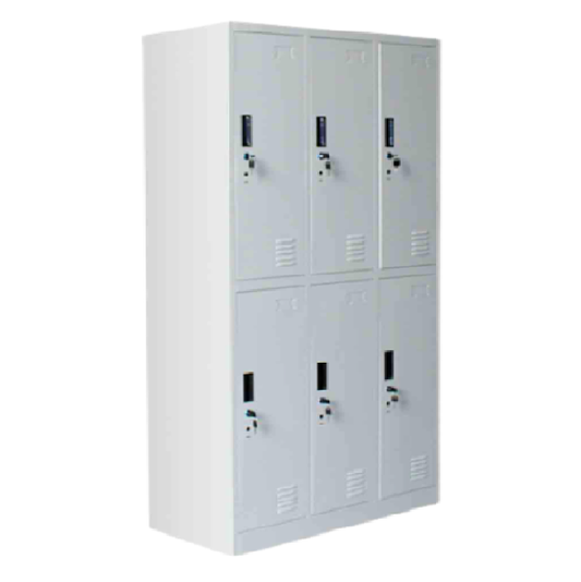 Ferris 6-Door Steel Locker, 90cm