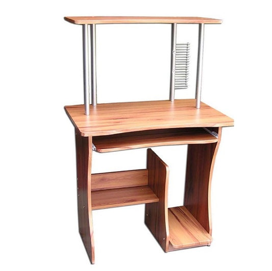 A compact desk featuring wheels, designed for mobility and convenience in various work environments.