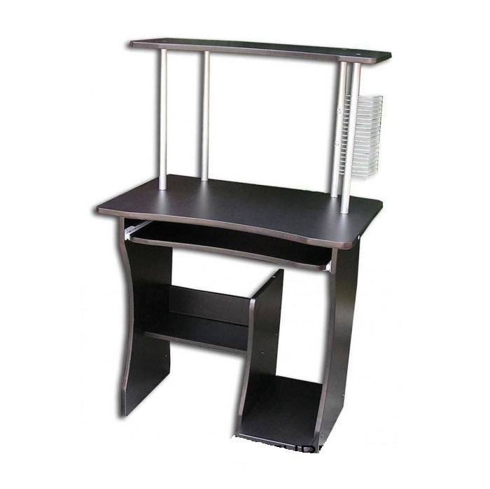 A compact desk featuring wheels, designed for mobility and convenience in various work environments.