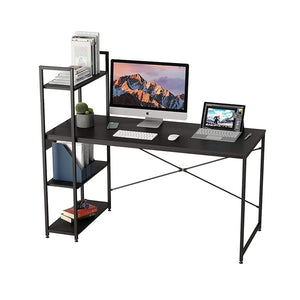 Kent Computer Table with Side Shelves & Metal Frame, 90cm