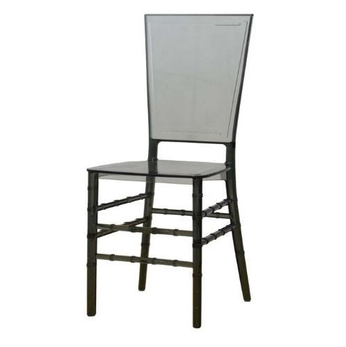 A stylish clear seat, emphasizing contemporary aesthetics and simplicity.