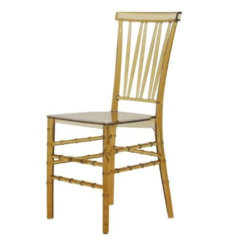 A stylish clear seat, emphasizing contemporary aesthetics and simplicity.
