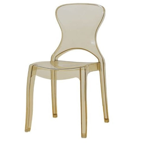 A stylish clear seat, emphasizing contemporary aesthetics and simplicity.