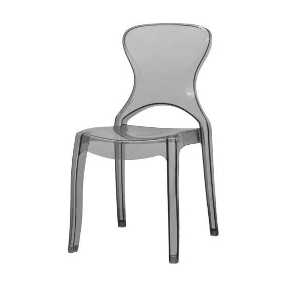 A stylish clear seat, emphasizing contemporary aesthetics and simplicity.