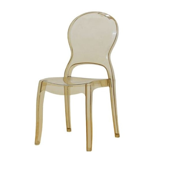 A stylish clear seat, emphasizing contemporary aesthetics and simplicity.