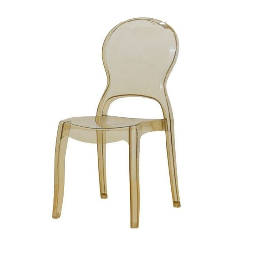A stylish clear seat, emphasizing contemporary aesthetics and simplicity.