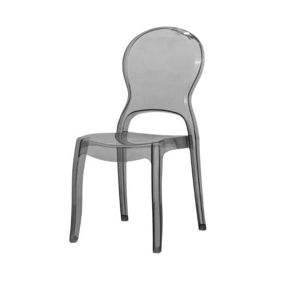 A stylish clear seat, emphasizing contemporary aesthetics and simplicity.