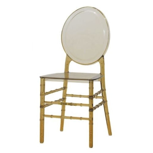 A stylish clear seat, emphasizing contemporary aesthetics and simplicity.
