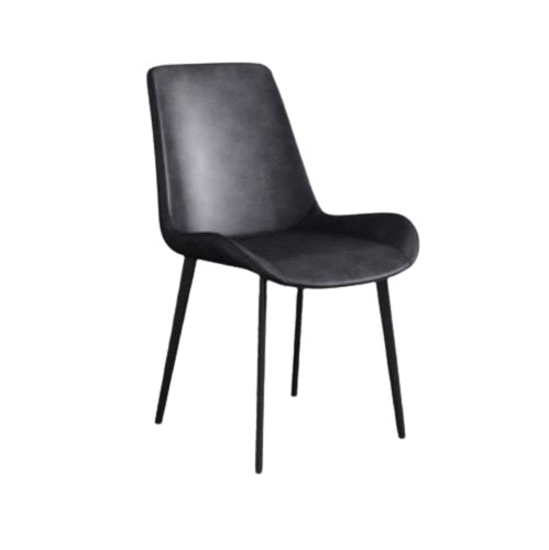A contemporary black chair with black legs, adorned with a chic chevron pattern, perfect for enhancing interior decor.
