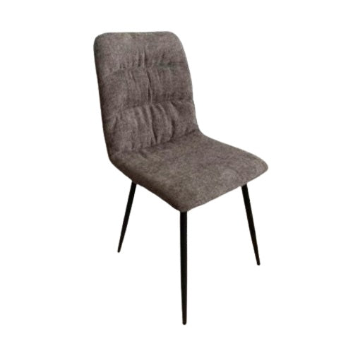 A contemporary brown chair with black legs, adorned with a chic chevron pattern, perfect for enhancing interior decor.