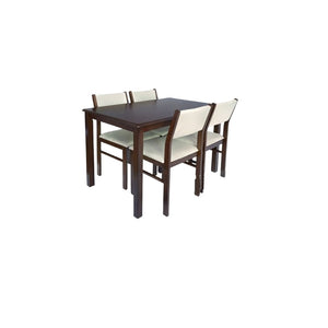 Kanji 4 Seater Dining Set | Rectangular Wooden Dining Set with Cushioned Seats