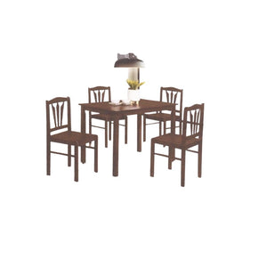 Kapur 4 Seater Dining Set | Rectangular Wooden Dining Set with Slatted Back Chairs