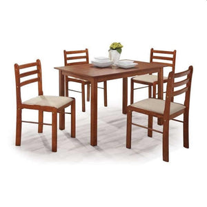 Kentia 4 Seater Dining Set | Rectangular Wooden Dining Set with Cushioned Seat Chairs