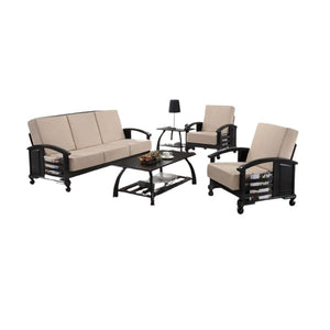 Marie Sala Set | 3-1-1 Sofa Set Fabric Upholstered with Uratex Foam Loose Cushions, Center & Side Table