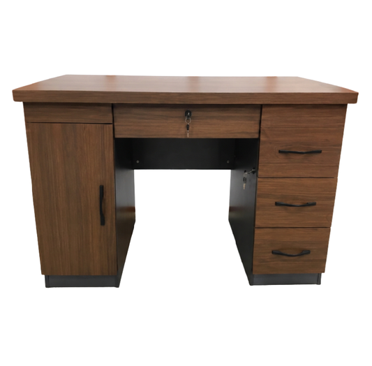 Smith Office Table with Lockable Center Drawer & 3-Drawer Pedestal, 120cm & 140cm