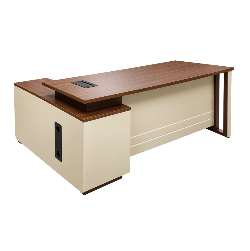 Malcolm L-Type Executive Table with Cabinet & Drawer, 160cm