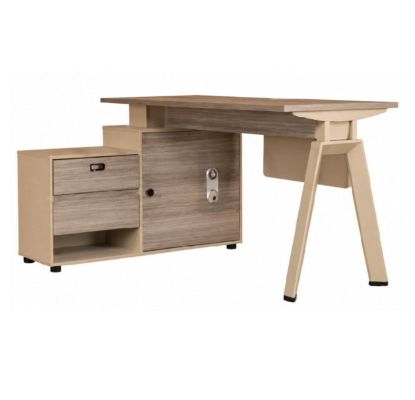 Aidan L-Type Executive Table with Cabinet & Drawer, 120cm