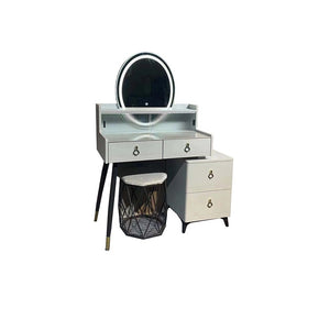 Cecil 96cm Dresser with Mirror & Stool | 4 Drawers with Top Storage