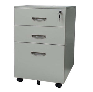 Emory 3-Drawer Mobile Pedestal with Central Locking & Pen Tray, 39cm