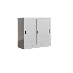 Harry Steel Cabinet with Sliding Doors & Adjustable Shelves, 90cm