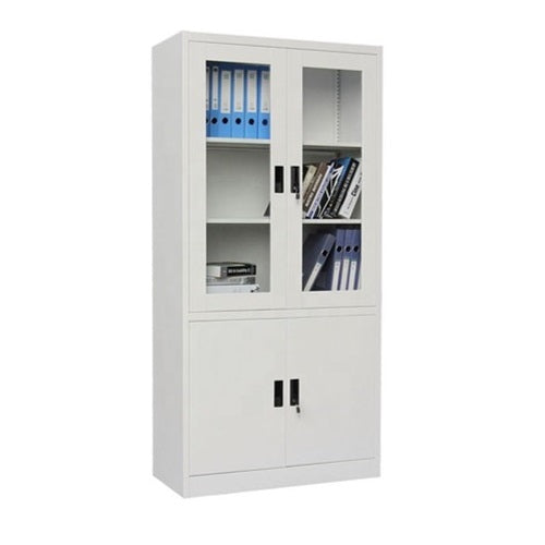 A gray metal locker with compartments, designed for efficient storage and easy access.