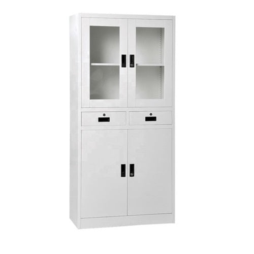 A gray metal locker with compartments, designed for efficient storage and easy access.