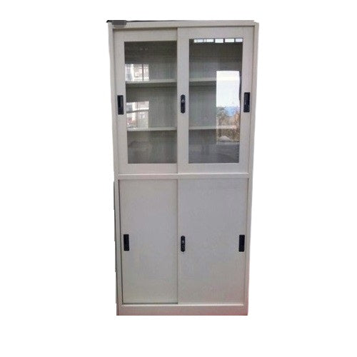 A gray metal locker with compartments, designed for efficient storage and easy access.