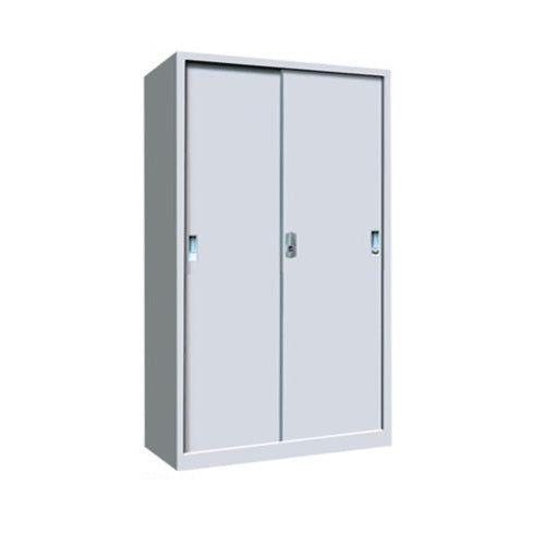 A gray metal locker with compartments, designed for efficient storage and easy access.