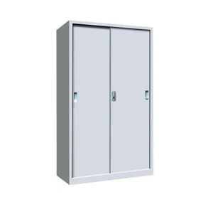 Enoch Steel Cabinet with Sliding Doors & Adjustable Shelves, 90cm