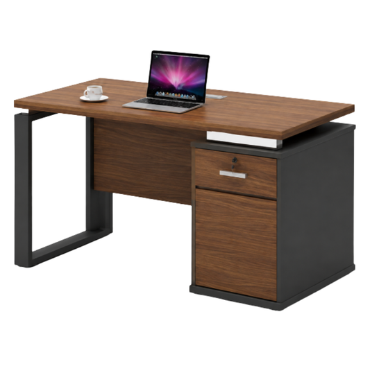 Curry Office Table with Storage Drawers & Fixed Pedestal, 120cm & 140cm