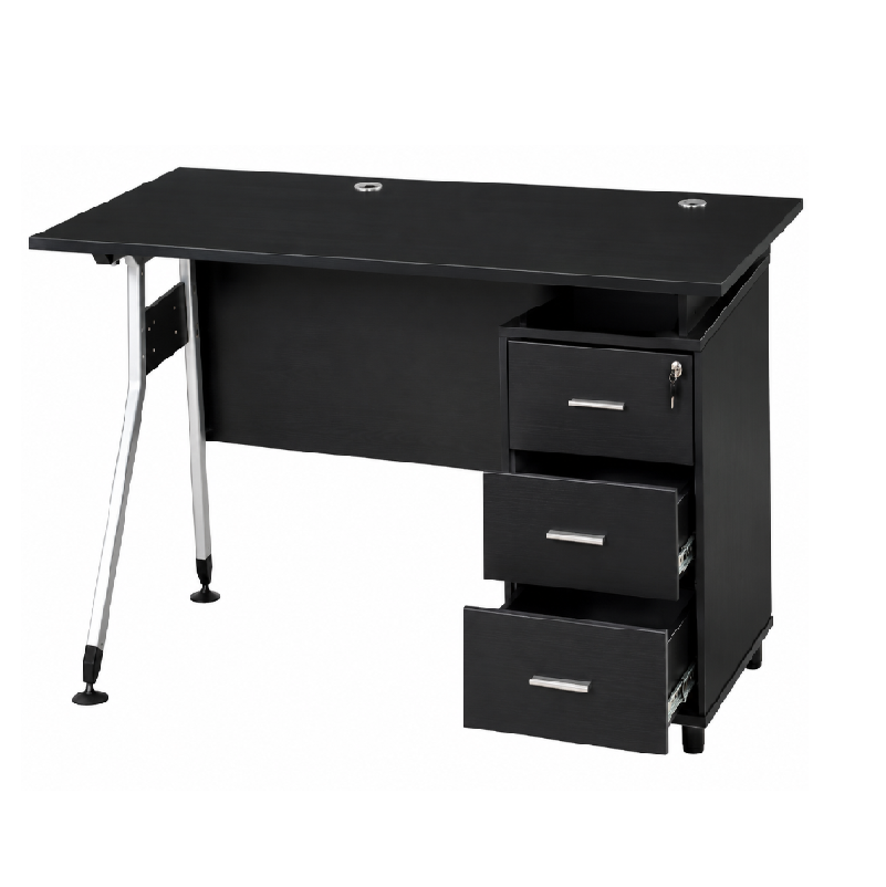 Bodhi Executive Table with Tempered Glass Top & 3 Drawers, 120cm