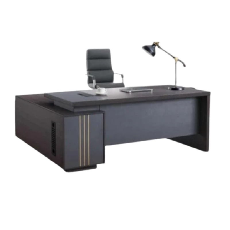 Martin L-Type Executive Table with Wire Management Box, Storage Drawers & Fixed Pedestal, 160cm