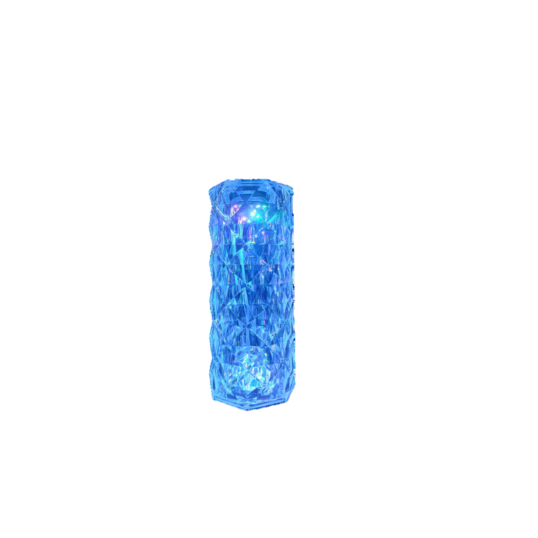 Colorful crystal-style lamp on a white background