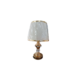 Arugula Crystal Table Lamp with White Shade & Gold Base