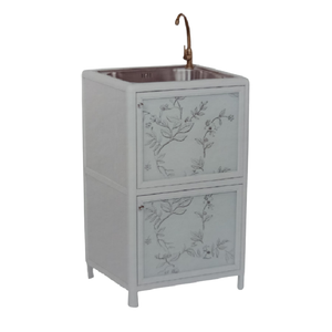 Beemin Metal Kitchen Sink with 2-Door Storage Cabinet