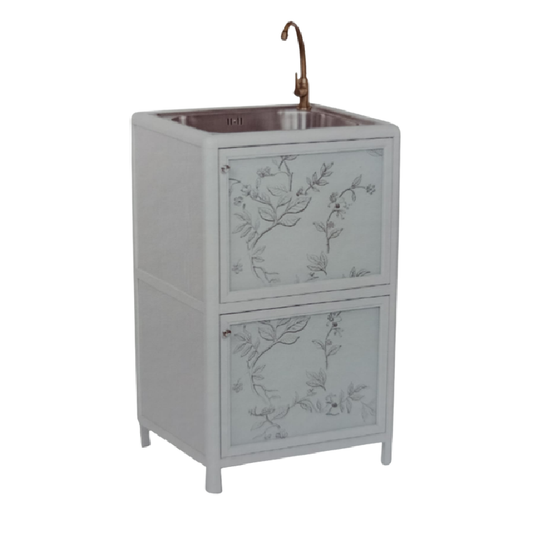 Beemin Metal Kitchen Sink with 2-Door Storage Cabinet