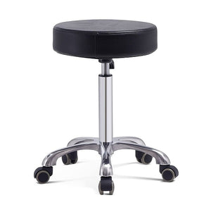 Jedidiah Computer Stool with Leather Seat & Chrome Base