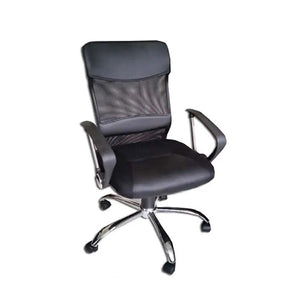 Hugo Fabric Computer Chair with Armrests & Chrome Base