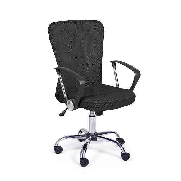 Hugh Mesh Computer Chair with Armrests & Chrome Base