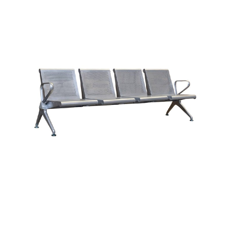 Four seater gang chair arranged on a white background, showcasing their sleek design and sturdy construction.