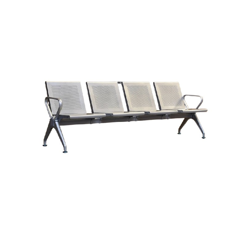 Four seater gang chair arranged on a white background, showcasing their sleek design and sturdy construction.