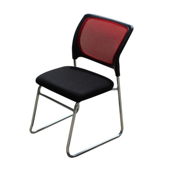 Modern chair with a sleek metal frame and soft black seat, perfect for stylish seating solutions.