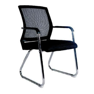 Maximilian Mesh Visitor Chair with Chrome-Plated Frame