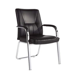 Percy Leatherette Visitor Chair with Chrome-Plated Frame
