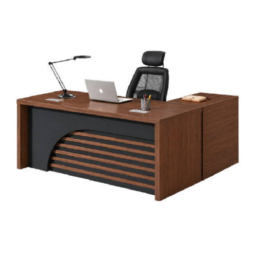 Zane Executive Table with Wire Management Box, Drawer Storage & Pedestal, 160cm